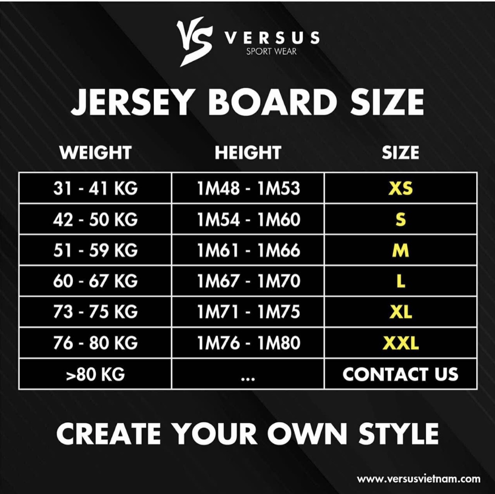Adult jersey sizes